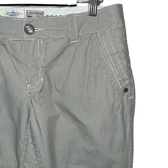 Converse One Star Cotton Engineer Blue White Stripe Pants Women's Size 8 - Picture 2 of 7